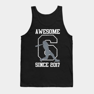 6th Birthday Baseball Player 6 Years Old Vintage Sports Tank Top